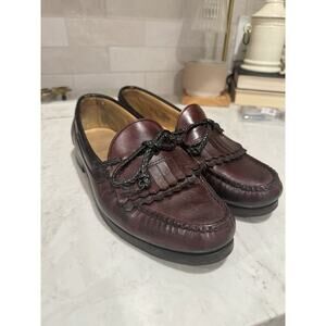 ALLEN EDMONDS Shoes Mens 10 D WOODSTOCK Loafer‎ Fringe Kiltie Moc Brown EUC